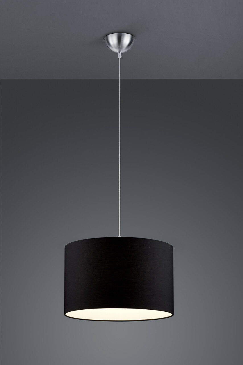 Lustra Hotel, TRIO, 40x150 cm, 60W, 1x E27, metal/textil, negru/argintiu - imagine 3